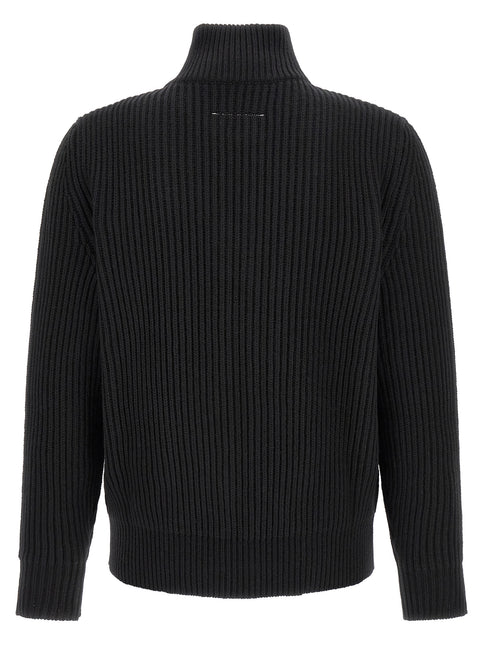 MM6 Maison Margiela Black Wool Full-Length Jacket