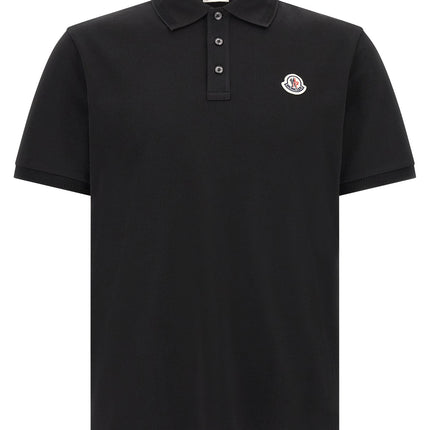 Moncler Black Cotton Polo Shirt