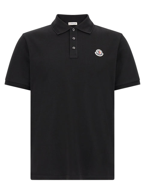 Moncler Black Cotton Polo Shirt Moncler