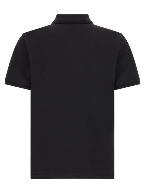Moncler Black Cotton Polo Shirt Moncler