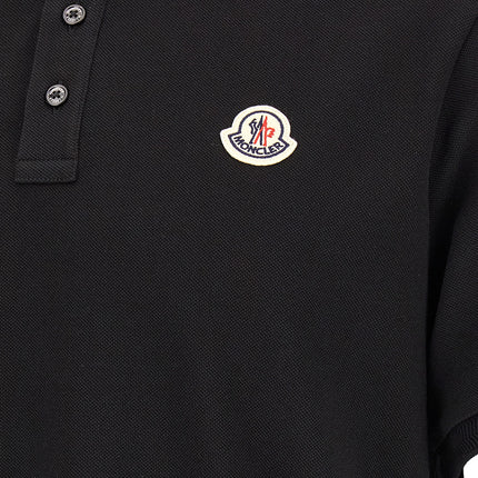 Moncler Black Cotton Polo Shirt
