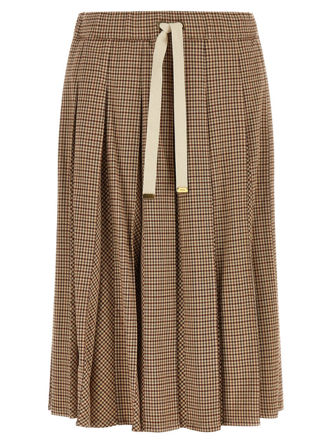 Moncler Beige Viscose Midi Skirt Moncler