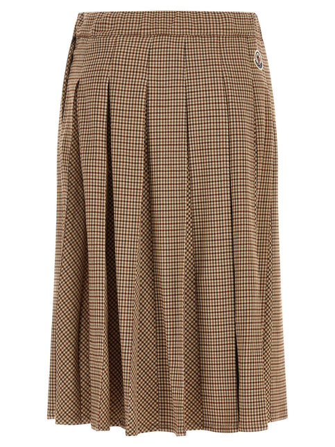 Moncler Beige Viscose Midi Skirt Moncler