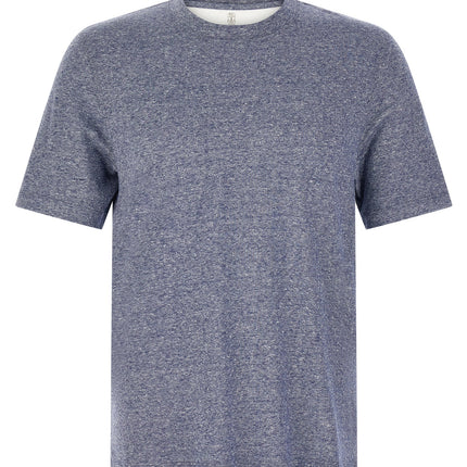 Brunello Cucinelli Blue Linen T-Shirt Brunello Cucinelli