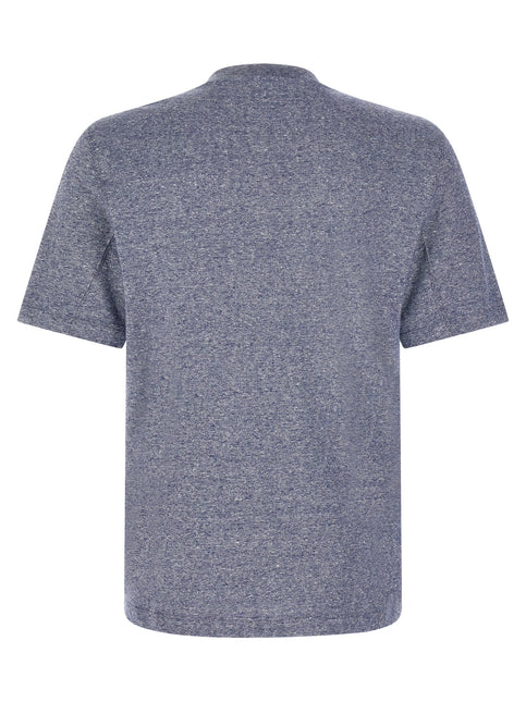 Brunello Cucinelli Blue Linen T-Shirt Brunello Cucinelli