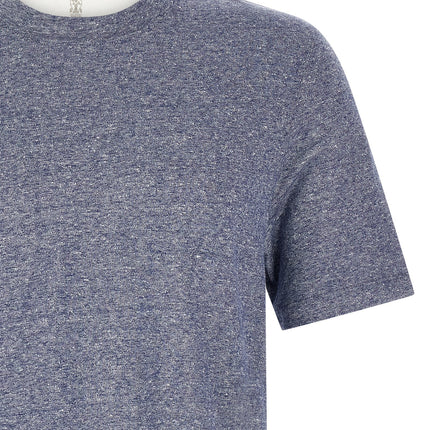 Brunello Cucinelli Blue Linen T-Shirt Brunello Cucinelli