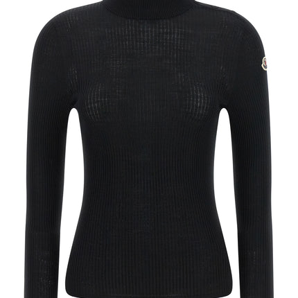 Moncler Black Virgin Wool Cardigan