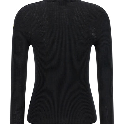 Moncler Black Virgin Wool Cardigan