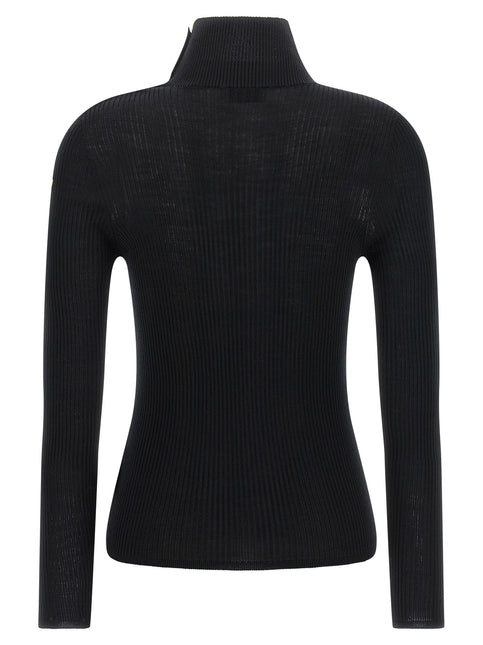 Moncler Black Virgin Wool Cardigan