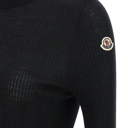 Moncler Black Virgin Wool Cardigan Moncler