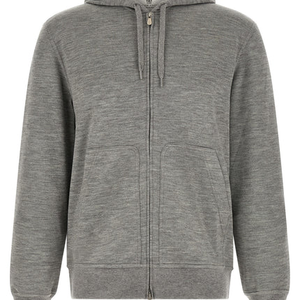 Brunello Cucinelli Gray Cashmere Sweatshirt Brunello Cucinelli