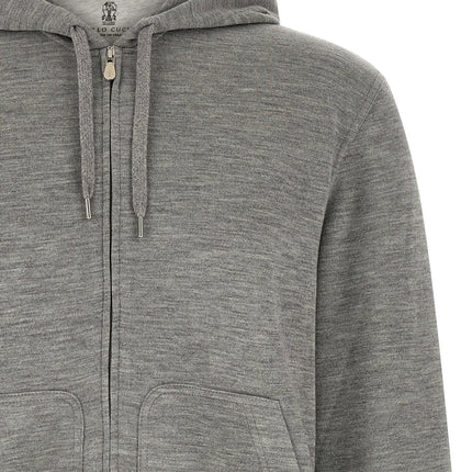 Brunello Cucinelli Gray Cashmere Sweatshirt Brunello Cucinelli