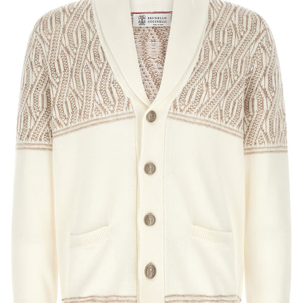 Brunello Cucinelli Beige Cotton Cardigan Brunello Cucinelli