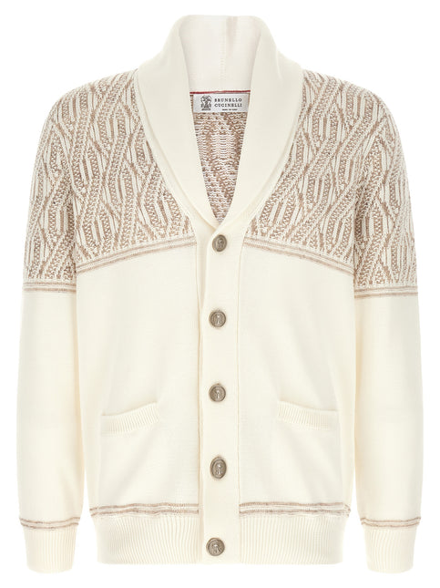 Brunello Cucinelli Beige Cotton Cardigan Brunello Cucinelli