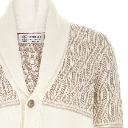 Brunello Cucinelli Beige Cotton Cardigan Brunello Cucinelli