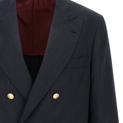 Brunello Cucinelli Blue Silk Blazer Brunello Cucinelli