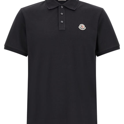 Moncler Blue Cotton Polo Shirt