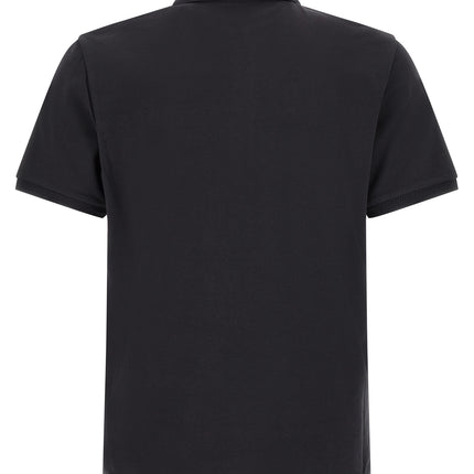 Moncler Blue Cotton Polo Shirt