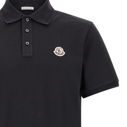 Moncler Blue Cotton Polo Shirt