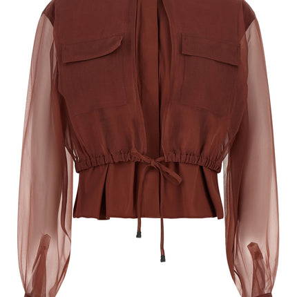 Brunello Cucinelli Brown Cotton Blouse