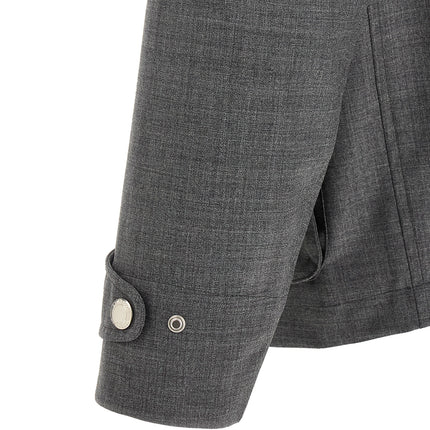 Brunello Cucinelli Gray Virgin Wool Full-Length Jacket Brunello Cucinelli