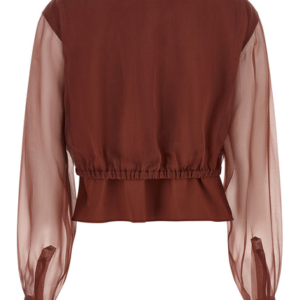 Brunello Cucinelli Brown Cotton Blouse