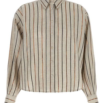 Brunello Cucinelli Beige Linen Blouse Brunello Cucinelli