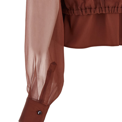 Brunello Cucinelli Brown Cotton Blouse