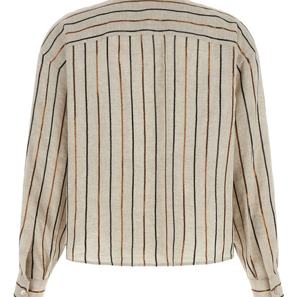 Brunello Cucinelli Beige Linen Blouse