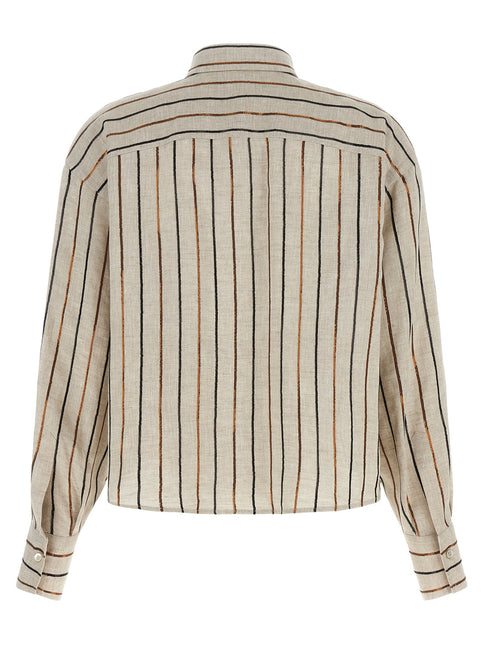 Brunello Cucinelli Beige Linen Blouse