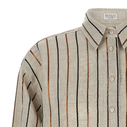 Brunello Cucinelli Beige Linen Blouse