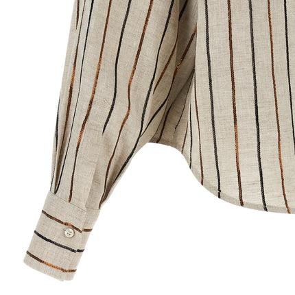 Brunello Cucinelli Beige Linen Blouse