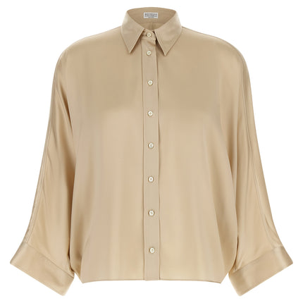 Brunello Cucinelli Beige Silk Blouse