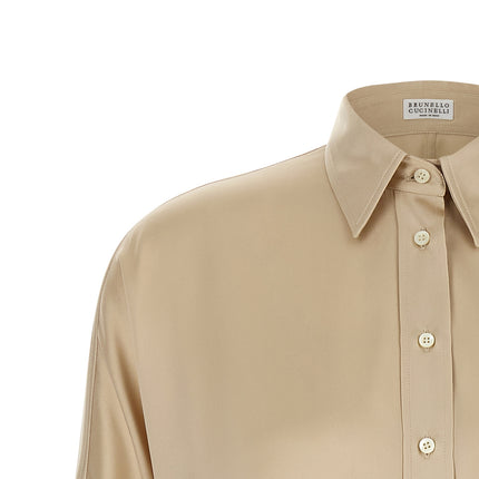 Brunello Cucinelli Beige Silk Blouse