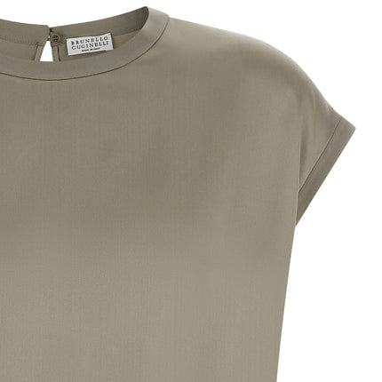 Brunello Cucinelli Bicolor Silk Blouse