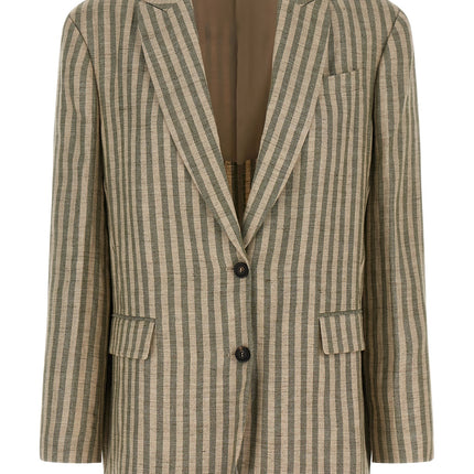 Brunello Cucinelli Bicolor Linen Blazer Brunello Cucinelli