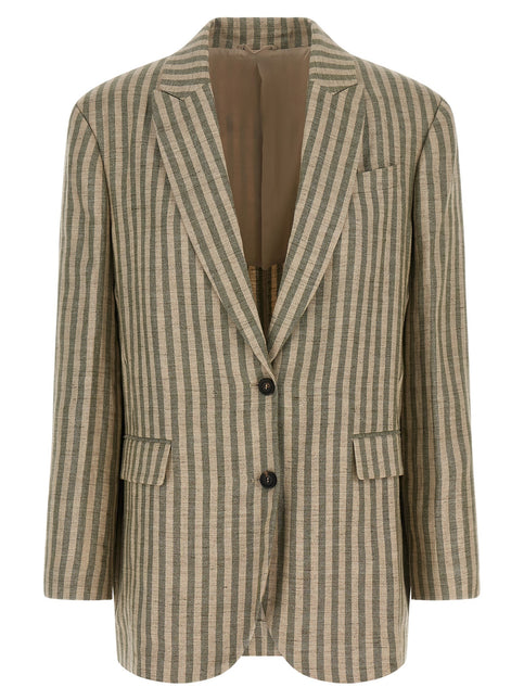 Brunello Cucinelli Bicolor Linen Blazer Brunello Cucinelli