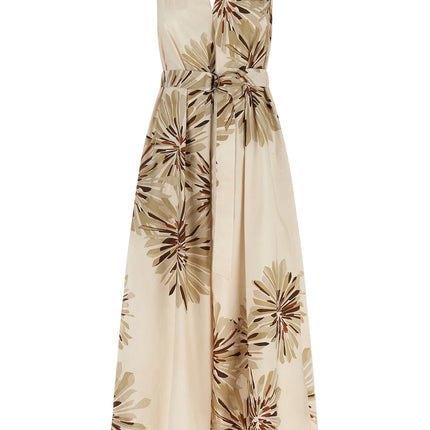 Brunello Cucinelli Beige Cotton Midi Dress Brunello Cucinelli
