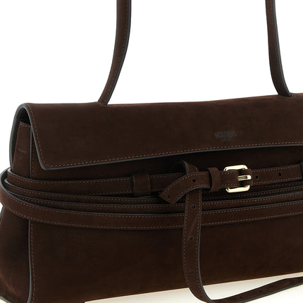 Moschino Brown Calfskin Shoulder Bag