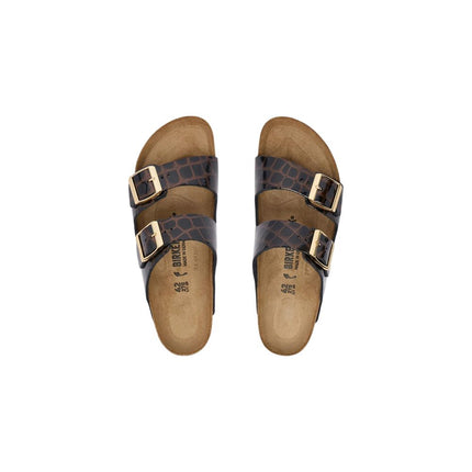 Birkenstock Black Leather Flat Sandals