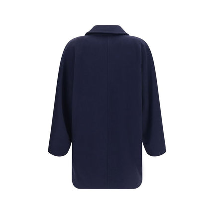 Max Mara Blue Wool Oves Aries Full-Length Jacket