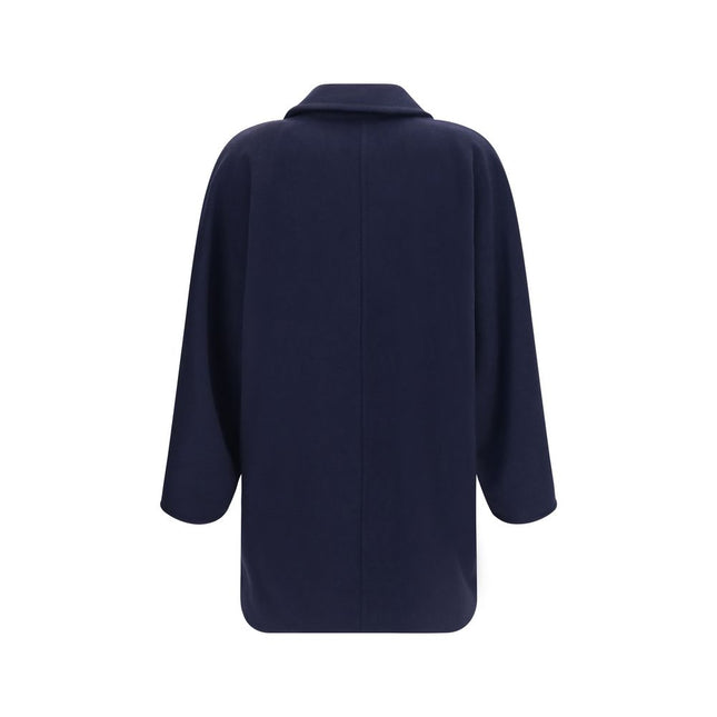 Max Mara Blue Wool Oves Aries Full-Length Jacket
