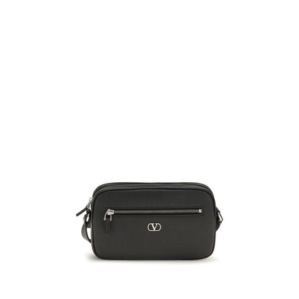 Valentino Garavani Black Calf Leather Bos Taurus Shoulder Bag