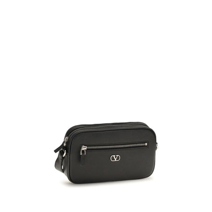 Valentino Garavani Black Calf Leather Bos Taurus Shoulder Bag