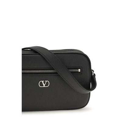 Valentino Garavani Black Calf Leather Bos Taurus Shoulder Bag