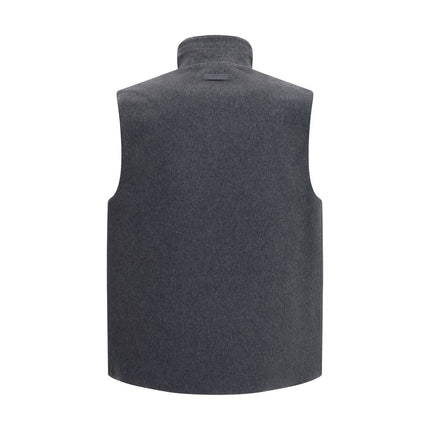 Lardini Gray Wool Oves Aries Sleeveless Jacket Lardini
