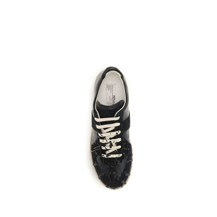 Maison Margiela Black Suede Leather Athletic Sneakers Maison Margiela