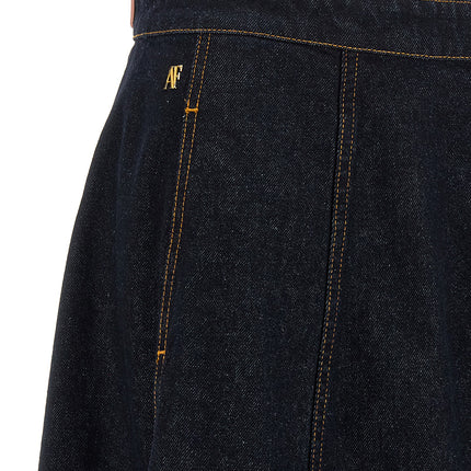 Alberta Ferretti Blue Cotton Mini Skirt