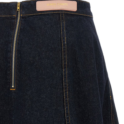 Alberta Ferretti Blue Cotton Mini Skirt