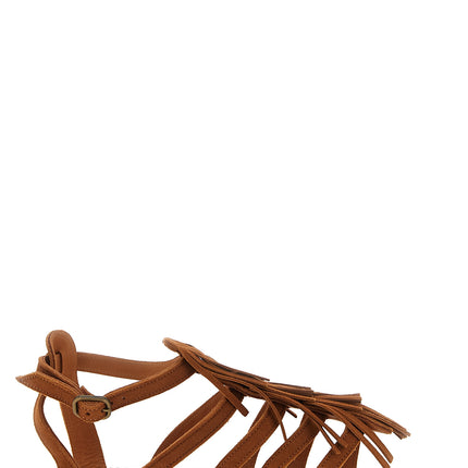 K.JACQUES SAINT TROPEZ Brown Goatskin Flat Sandals